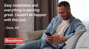 Easy installation, flawless performance – that's the Goodman way! Thanks, Dave, for being a happy Goodman homeowner in West Memphis. Learn more about Goodman indoor comfort systems at: https://bit.ly/3Quumej | Goodman Air Conditioning & Heating | Facebook