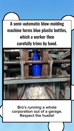 How Blue Plastic Bottles Are Actually Made in Small Workshops!