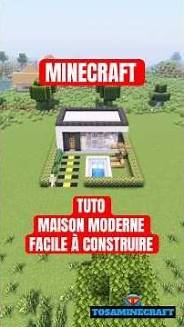 MINECRAFT - TUTO MAISON MODERNE FACILE À CONSTRUIRE ! #minecraft #minecraftbuild #minecrafttutorial