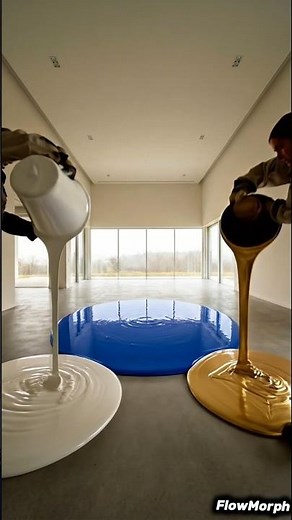 THIS FLOOR IS INSANE 😱 Royal Blue × Gold Epoxy