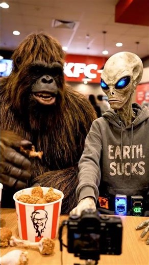 Alien Shows Bigfoot How to Use AI (Instant Regret) #funny #comedy #ai