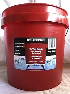 Up The Hatch Submersible Sump Bucket | Portable & Perforated Sump Basin to Drain Standing Water in Seconds | HDPE Plastic & Anti-Rust Galvanized Handle (2 Gallon)