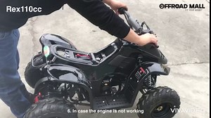 Offroad Mall REX 110cc Dirt Quad 4-Wheeler Gas Powered ATV for Kids, Remote Electric Start/Kill Switch, EPA & CARB Approved, Fully Assembled & Tested (Injection Model, Green)