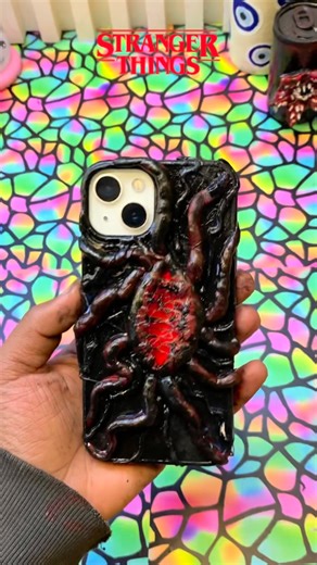 Parth🧿 on Instagram: "DEMOGORGON Phone Case DIY | Stranger Things Upside Down Case 🤯 Stranger Things FANS, check this out! 🤯 Transforming a basic case into an Upside Down masterpiece with clay & paint. Perfect DIY for spooky season or just showing off your fandom. Would you rock this Demogorgon-inspired case? 🖤 #StrangerThings #Demogorgon #PhoneCaseDIY #UpsideDown #DIYCrafts #CustomPhoneCase #CreativeArt #PolymerClay"