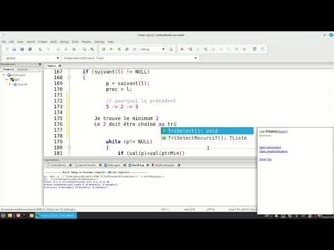 Correction du tri par sélection récursif de la LLC unidirectionnelle avec changement de valeurs