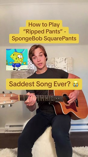 How to Play “Ripped Pants” - Spongebob Squarepants 🎸 #guitartok #guitar #guitartutorial#guitarlesson #spongebob #acousticcover #musiciansoftiktok #meme #fyp #foryou