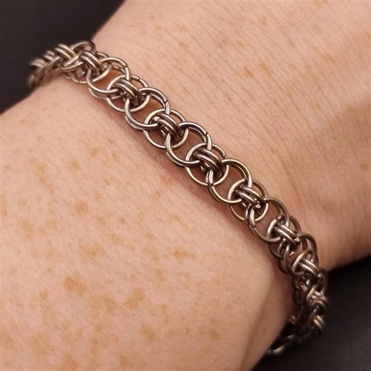 Helm Chainmail Bracelet – Titanium, Handmade, Unisex | Titanium Chain Bracelet - Etsy