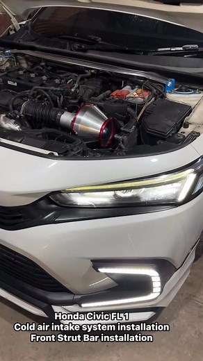 Honda Civic FL 1 Cold air intake system installation. Front Strut Bar installation Furious Store Furious #hondacivic | Furious