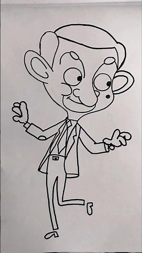 How To Draw Mr Bean Easy #shorts #viral #trending #drawing #art #mrbean #ytshorts #cartoon #easy #yt