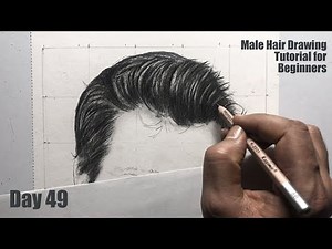 Drawing for Beginners - Step by Step | Day - 049 | Basic Male Hair Drawing for Beginners