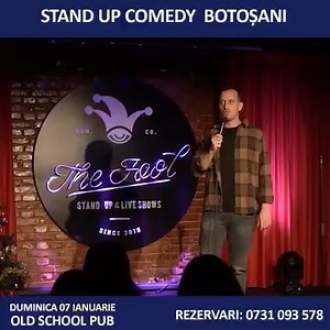 186 reactions | BOTOȘANI, se livrează un colet cu glume și voie bună de la clubul de comedie The Fool, la tine în oraș. BOTOȘANI: Stand Up Comedy | Gabriel Gherghe, Mane Voicu si Edi Vacariu  Duminica 07 ianuarie⏰19:00  Old School Pub ☏ Rezervări: 0731 093 578 | Gabriel Gherghe | Facebook