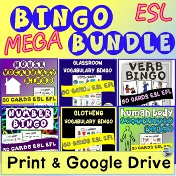 ESL Vocabulary Games | Bingo Activities for Newcomer & Beginner ESOL