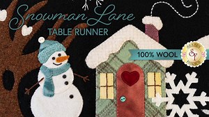 ❄️ A CLOSER LOOK at the SNOWMAN LANE TABLE RUNNER ❄️ Don't miss your chance to make this adorable Snowman Lane Table Runner, a Shabby Fabrics Exclusive made with 100% wool. Reserve your spot today using this link: http://bit.ly/2Ax9ZWO | Shabby Fabrics