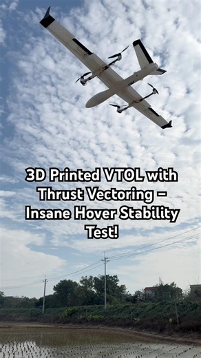 3D Printed Vectored Thrust VTOL Fixed Wing Aircraft | Insane Stability Test #vtol #drone #fpv