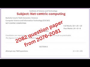 Netcentric Computing Question Paper 2082 | Predicted from 2076-2081 #bsccsit #2082