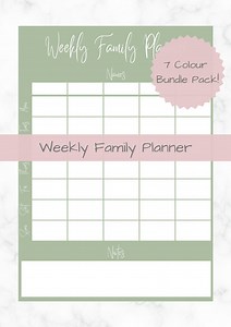 Weekly FAMILY PLANNER | Family Planner | Printable Family Calendar | Family Household Weekly Schedule - Etsy