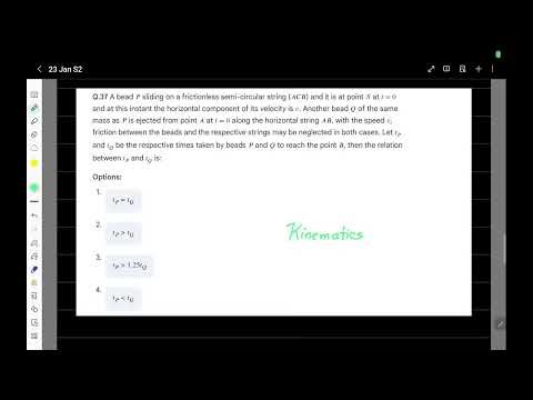 Kinematics: Bead on a String Problem | JEE Mains 2026 Solution | 23 Jan Shift 2