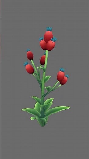 Stylized 3D Plant 🍒 #3d #3dmodeling #stylized #berries