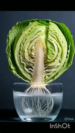 Cabbage Growing in Water Timelapse 😱 | Amazing Roots & Leaf Growth in Glass (4K Macro) #shorts#viral