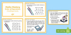 Year 6 Order of Operations Maths Challenge Cards
