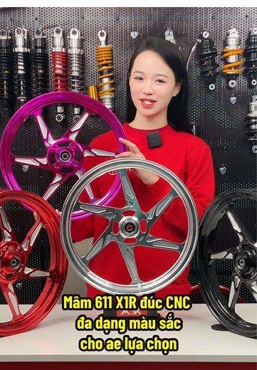 Mâm 611 X1R đúc CNC phù hợp gắn zin cho nhiều dòng xe ga! #phutungxemay #doxe #mamcnc #x1r #xuhuong
