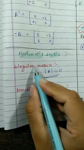 Singular and non singular matrix