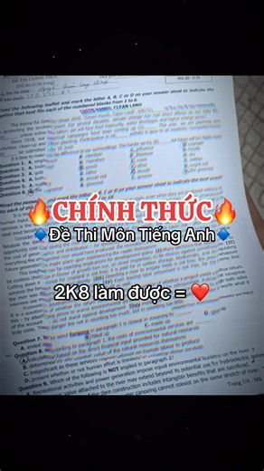 CHÍNH THỨC - ĐỀ THI TỐT NGHIỆP THPTQG 2026 MÔN TIẾNG ANH 🔥 #anhgiaokid #viral #viralvideo #flashstudy