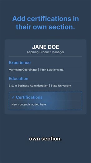 Certifications signal real skills, but only when listed strategically. This post explains where certifications should appear, how to choose the right naming format, and how to highlight them without overwhelming other key resume sections. Learn how recruiters scan certifications and what makes them stand out during early screening.#careeradvice #upskilling #certifications #linkedinprofile #careerdevelopment #groovecv | GrooveCv: Your Resume Builder