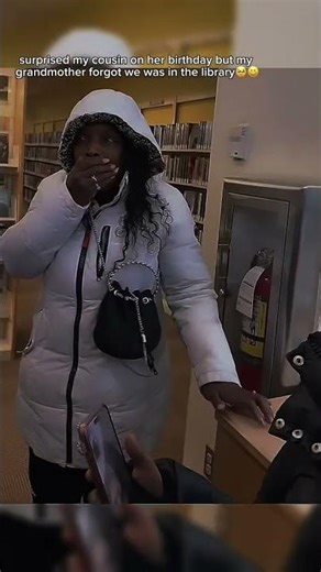 She forgot it was a library 🤣#library #surprise #grandma #birthday
