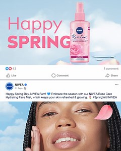 2.7K views · 587 reactions | Happy Spring! Refresh your skin with our NIVEA Rose Care Hydrating Face Mist. Perfect for a dewy glow and a spritz of gentle moisture. Embrace spring beauty!  | NIVEA | Facebook
