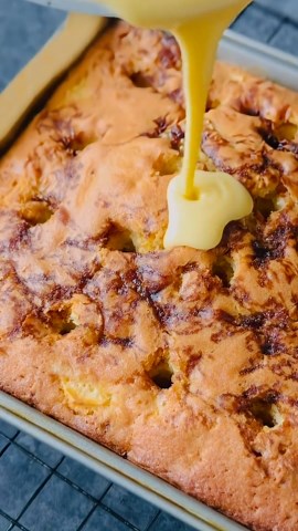 Moist homemade apple cake made with simple ingredients