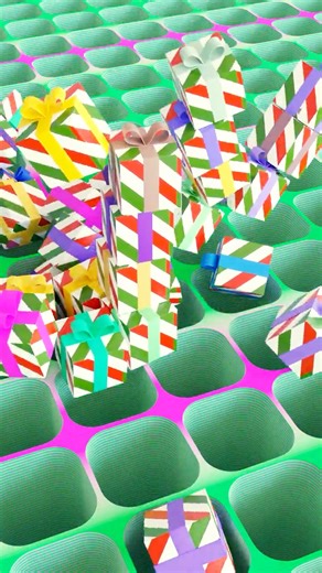 Gift Boxes Drop 3D Animation 2 Blender Short #christmas #satisfying #oddly #3danimation