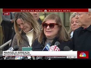 Friends and family of Michelle Troconis speak outside court after guilty verdict