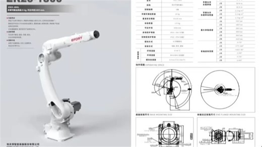 埃夫特ER25-1800型号负载25公斤工业机器人臂展1800的 型号集成商