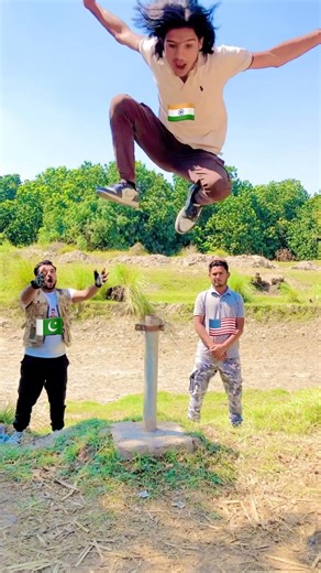 One Leg Push-ups Big Jump 🦘 #shorts #commandochallenge #shortsfeed #comedy #funny #funnyshorts