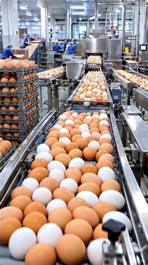 How Eggs Are Processed in a Modern Factory 🥚🏭 | From Farm to Carton #shorts