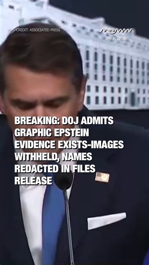 DOJ Admits Graphic Epstein Evidence Exists, Withholds Images and Redacts Names The U.S. Department of Justice acknowledged that graphic evidence related to Jeffrey Epstein exists but confirmed that images were withheld and names redacted in its latest document release. Officials cited legal and privacy protections as reasons for limiting public disclosure, even as renewed scrutiny surrounds transparency, accountability, and unanswered questions in the Epstein investigation. #EpsteinFiles #DOJ #B