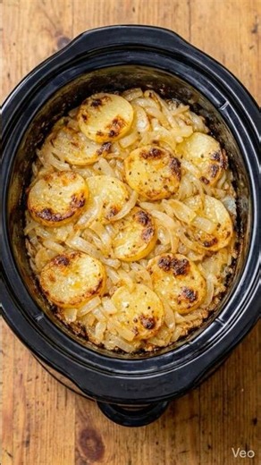Slow Cooker Lyonnaise Potatoes.#SlowCookerRecipes #LyonnaisePotatoes #CaramelizedOnions