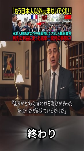 【海外の反応】「なぜ日本人は来なくなった…！？」日本人観光客の存在を軽視したフランス観光業界が目先の利益に走った結果…中国人観光客が爆増で絶体絶命！【日本賞賛】P3