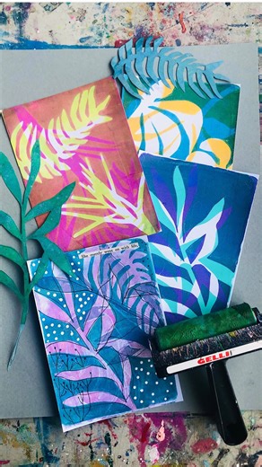 Day 11- Leaves!🌱 Create your own leaf masks using mylar stencil sheets like @marymakingart🤍 (Available on Amazon and many arts and craft stores) Get inspiration from nature, photos or your own imagination!💭 Just trace your drawings with permanent marker, cut and enjoy again and again. Great to use for artwork, cards journal pages and collage fodder!🤗 It’s never too late to join us for the March Printing Challenge! Follow along this month with our new daily prompts and don’t forget to tag us 