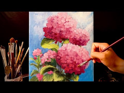 How to Draw a Beautiful Hydrangea | Easy Acrylic Painting for Beginners | Huy Hội Họa ART