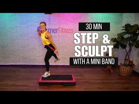 30 MIN STEP & SCULPT 🔥 Cardio Intervals + Mini Band Workout