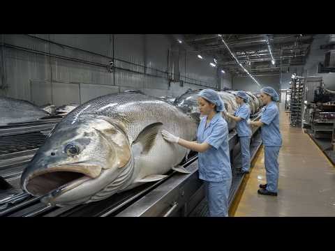 Inside a Mega Salmon Factory – Fresh & Cold-Smoked Full Process