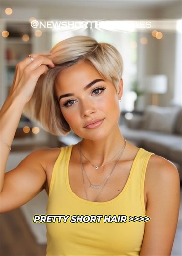 Fresh blonde pixie haircut with soft layers and side fringe, creating a youthful, feminine look that enhances facial features while remaining modern, lightweight, easy to style, and perfect for everyday wear. #pixiecut #shorthair #blondehair #modernhairstyle #shorthairstyle | New Short Hairstyles 2024