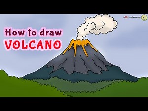 How to draw VOLCANO | Easy drawing tutorial for kids