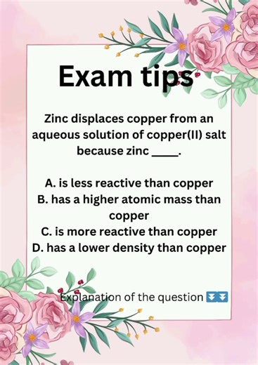 learn displaced reaction #masteringchemistry101 #chemistrychamps #chemistryexam