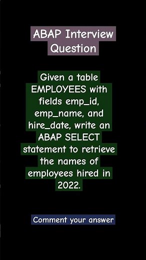 ABAP INTERVIEW QUESTION ❓✅✅