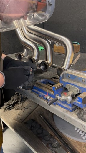 Last step before the headers are ready to ship. We hand port each header after our welding operations are complete. This is an art in of itself. #ultimateheaders #portwork #welding #headers #stainless | Ultimate Headers