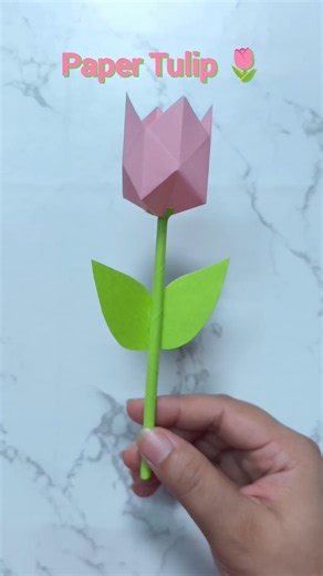 Easy Paper Tulip Tutorial 🌷 | DIY Paper Flower in Minutes