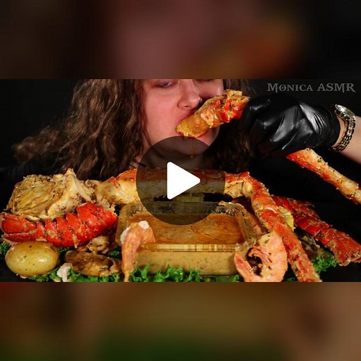 ASMR Seafood Boil in Creamy Garlic Sauce | GIANT KING CRAB LEGS